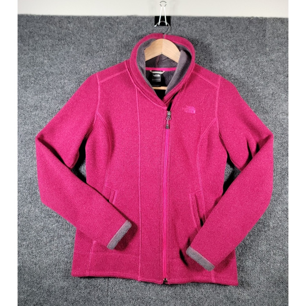 The North Face Jacket Magenta Womens Small Fleece Lined Funnel Neck Sweater Mock